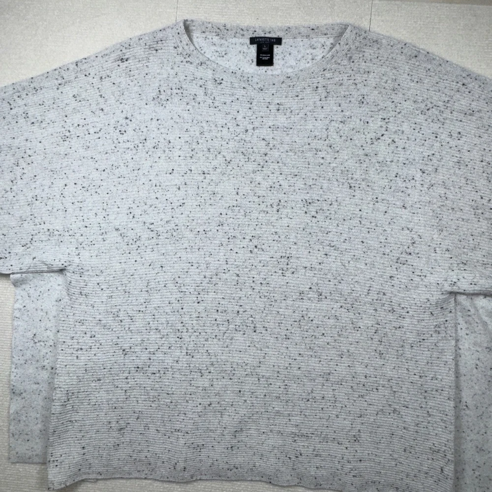 Lafayette 148 Large Wool Poncho Gray Black Specks Classic Minimalist - Picture 4 of 6